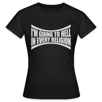 En allant en enfer - T-shirt Femme - noir - Devant - AI Model Female 172 dark (172cm)