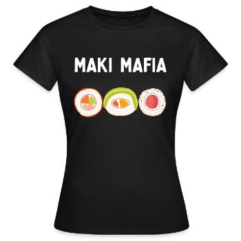 MAKI MAFIA - Frauen T-Shirt - Schwarz - Vorne - AI Model Female 172 dark (172cm)