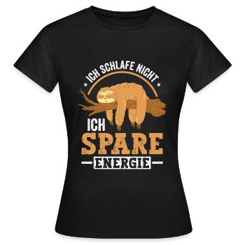 Ich spare Energie - Frauen T-Shirt - Schwarz - Vorne - AI Model Female 172 dark (172cm)