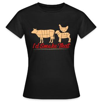 I'd Smoke That Smoker BBQ Grilling - Frauen T-Shirt - Schwarz - Vorne - AI Model Female 172 dark (172cm)