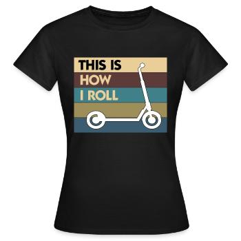 E-Scooter Roller Scooter - T-shirt Femme - noir - Devant - AI Model Female 172 dark (172cm)