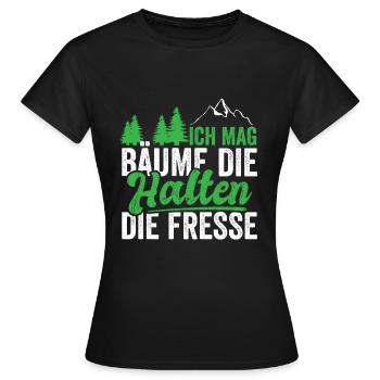 Ich mag Bäume die halten die Fresse - Frauen T-Shirt - Schwarz - Vorne - AI Model Female 172 dark (172cm)