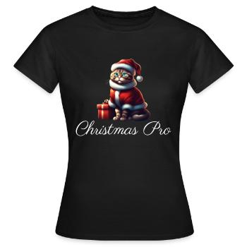 Patte de velours au look de Père Noël - Soyez un pro de Noël ! - T-shirt Femme - noir - Devant - AI Model Female 172 dark (172cm)