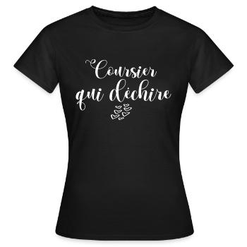 Coursier qui déchire - T-shirt Femme - noir - Devant - AI Model Female 172 dark (172cm)