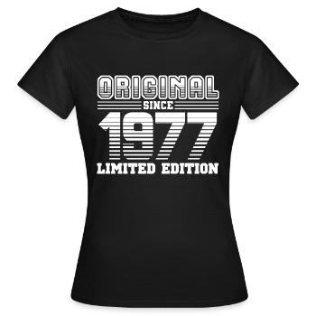1977 - Women's T-Shirt - black - Front - AI Model Female 172 dark (172cm)
