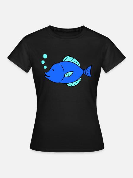 fisch comic - Frauen T-Shirt - Schwarz