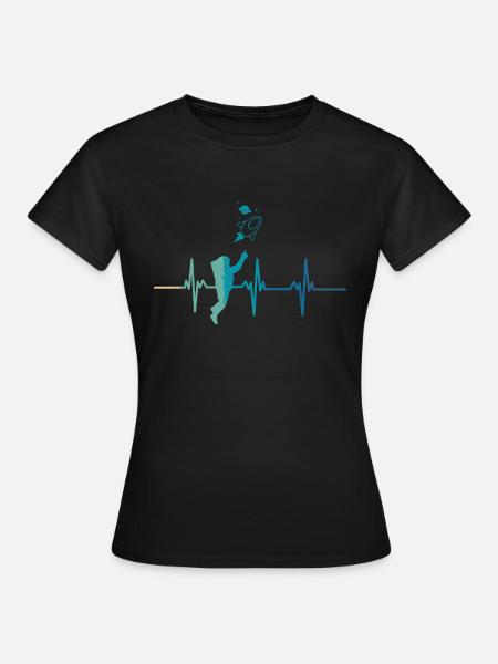 Astronauten-Herzschlag - Frauen T-Shirt - Schwarz