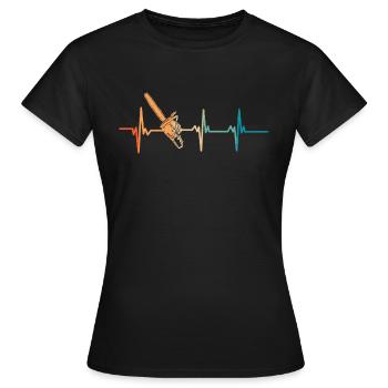 Heartbeat Kettensäge-Kettensäge - Frauen T-Shirt - Schwarz - Vorne - AI Model Female 172 dark (172cm)