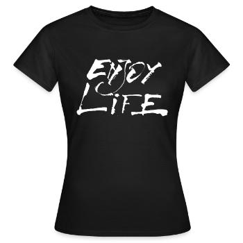 Enjoy Life weiss - Frauen T-Shirt - Schwarz - Vorne - AI Model Female 172 dark (172cm)