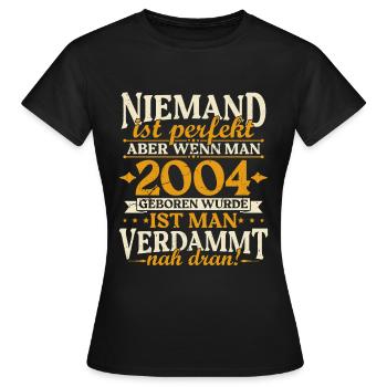 Millésime 2004 né anniversaire citation d’anniversaire - T-shirt Femme - noir - Devant - AI Model Female 172 dark (172cm)