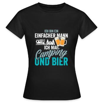 Camping und Bier - Frauen T-Shirt - Schwarz - Vorne - AI Model Female 172 dark (172cm)