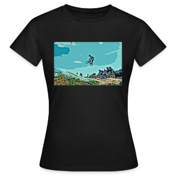 BMX Rennen Rennen ATV Motocross - Frauen T-Shirt - Schwarz - Vorne - AI Model Female 172 dark (172cm)