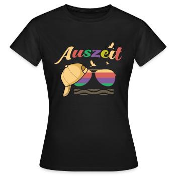 Lustige Sprüche - Auszeit - Frauen T-Shirt - Schwarz - Vorne - AI Model Female 172 dark (172cm)