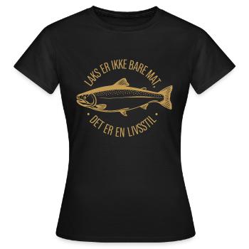 Rokt Las Laks er ikke bare mat det er en livsstil - Frauen T-Shirt - Schwarz - Vorne - AI Model Female 172 dark (172cm)