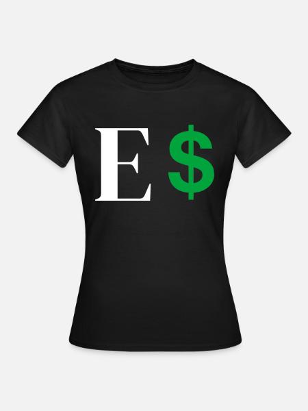 Buchstabe E Dollar - Frauen T-Shirt - Schwarz