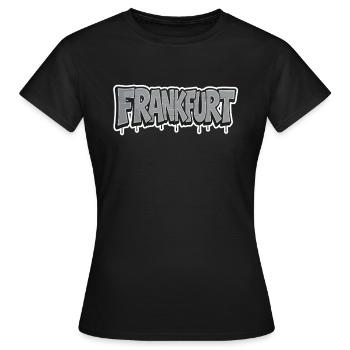 Frankfurt Chrome Graffiti - Frauen T-Shirt - Schwarz - Vorne - AI Model Female 172 dark (172cm)