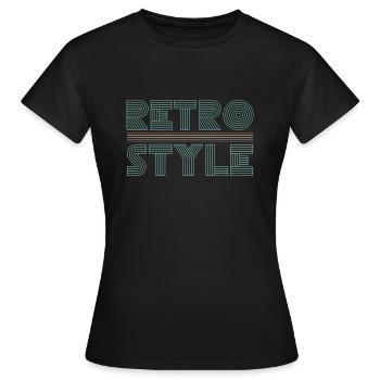 Style rétro - Néon - T-shirt Femme - noir - Devant - AI Model Female 172 dark (172cm)
