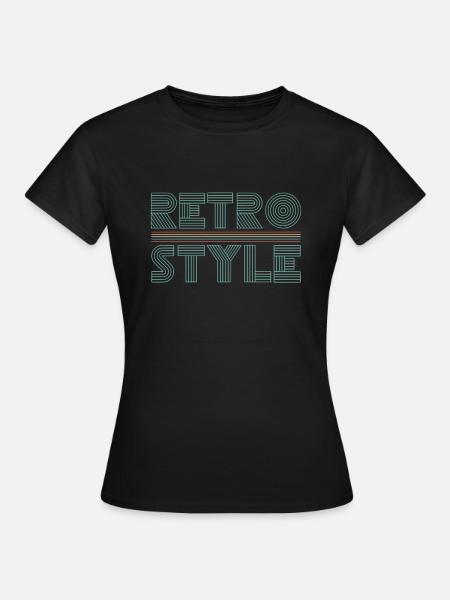 Retro Style - Neon - Frauen T-Shirt - Schwarz