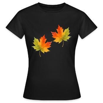 Leaf Maple Leaf Watercolor 2 - Women's T-Shirt - black - Front - AI Model Female 172 dark (172cm)