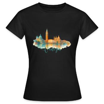 Venise Ville de Venise - T-shirt Femme - noir - Devant - AI Model Female 172 dark (172cm)