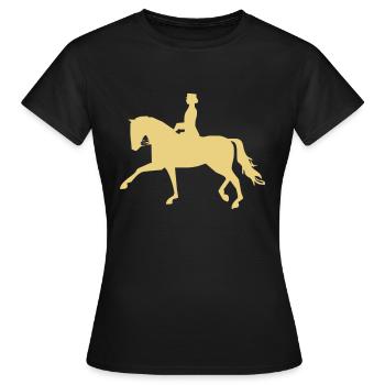 Dressurpferd - Frauen T-Shirt - Schwarz - Vorne - AI Model Female 172 dark (172cm)