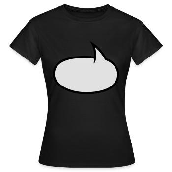 Bulle BD bicolore - T-shirt Femme - noir - Devant - AI Model Female 172 dark (172cm)