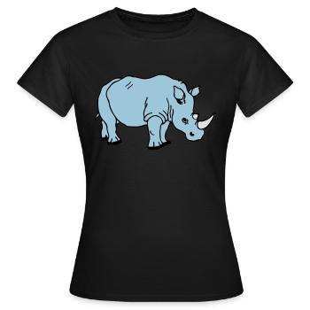 rhinoceros - T-shirt Femme - noir - Devant - AI Model Female 172 dark (172cm)