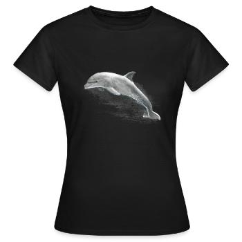 Delphin - Frauen T-Shirt - Schwarz - Vorne - AI Model Female 172 dark (172cm)