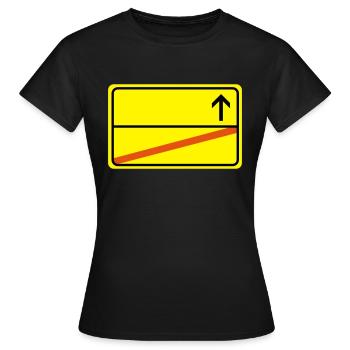 Ortsausgangsschild Leer - Frauen T-Shirt - Schwarz - Vorne - AI Model Female 172 dark (172cm)