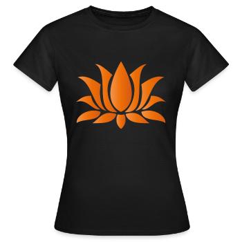 _flower_chakra2_swadhisthana_sacrum - Frauen T-Shirt - Schwarz - Vorne - AI Model Female 172 dark (172cm)