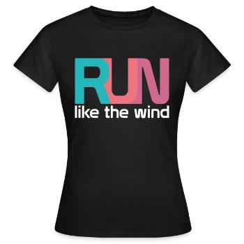 RUN - T-shirt Femme - noir - Devant - AI Model Female 172 dark (172cm)