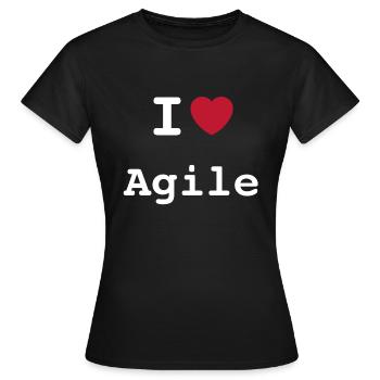 J'aime Agile | J'aime Agile - T-shirt Femme - noir - Devant - AI Model Female 172 dark (172cm)