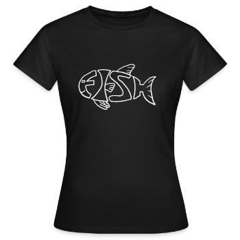 Poisson dans le poisson - T-shirt Femme - noir - Devant - AI Model Female 172 dark (172cm)