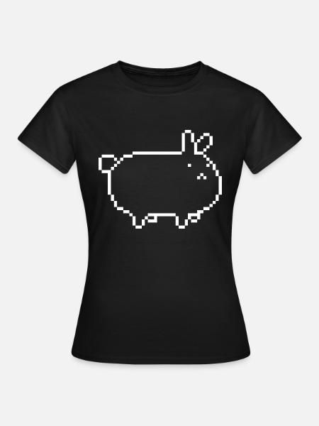rabbit_pixel - Frauen T-Shirt - Schwarz