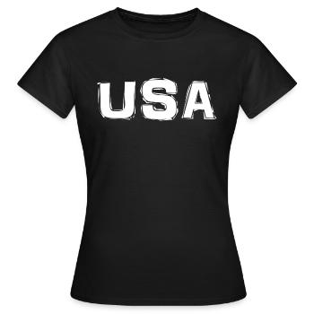Etats-Unis - T-shirt Femme - noir - Devant - AI Model Female 172 dark (172cm)