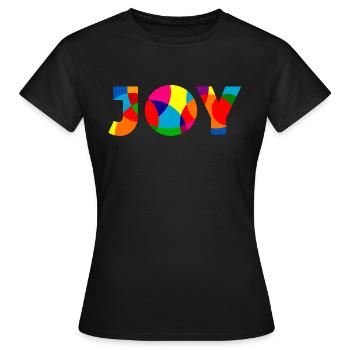 Joy - Freude - Frauen T-Shirt - Schwarz - Vorne - AI Model Female 172 dark (172cm)