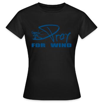 PRAY FOR WIND blue - Women's T-Shirt - black - Front - AI Model Female 172 dark (172cm)