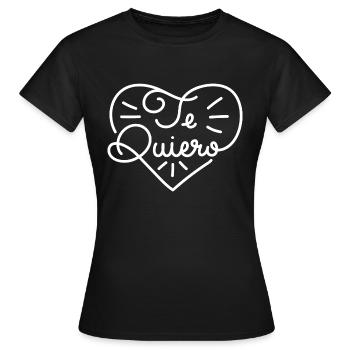 Te Quiero Je t’aime l’espagnol Confession d’amour - T-shirt Femme - noir - Devant - AI Model Female 172 dark (172cm)