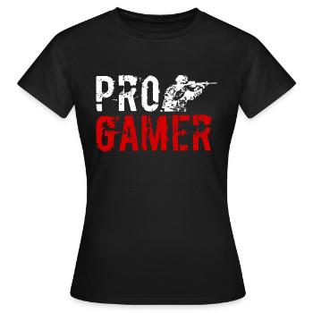 Progamer gaming first person shooter - Women's T-Shirt - black - Front - AI Model Female 172 dark (172cm)