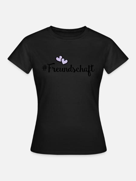 freundschaft herzen - Frauen T-Shirt - Schwarz