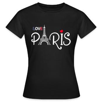 Ich liebe Paris - Love Paris - Frauen T-Shirt - Schwarz - Vorne - AI Model Female 172 dark (172cm)