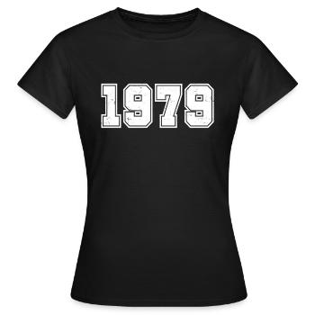 Année 1979 - Retro Football College - T-shirt Femme - noir - Devant - AI Model Female 172 dark (172cm)