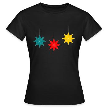 ETOILE. STAR. ETOILES. FÊTE. ANNIVERSAIRE. NOËL. - T-shirt Femme - noir - Devant - AI Model Female 172 dark (172cm)