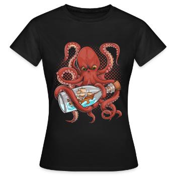 Pieuvres tentacules - T-shirt Femme - noir - Devant - AI Model Female 172 dark (172cm)