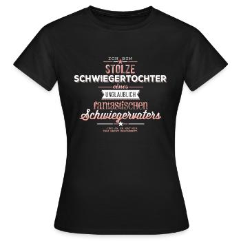 Stolze Schwiegertochter / Schwiegervater - Frauen T-Shirt - Schwarz - Vorne - AI Model Female 172 dark (172cm)