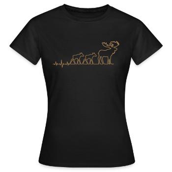 Moose moose family - Women's T-Shirt - black - Front - AI Model Female 172 dark (172cm)
