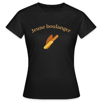 jeune boulanger - T-shirt Femme - noir - Devant - AI Model Female 172 dark (172cm)