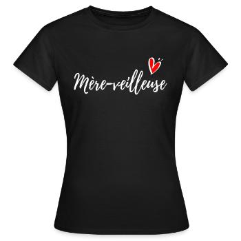 Mère-veilleuse - T-shirt Femme - noir - Devant - AI Model Female 172 dark (172cm)