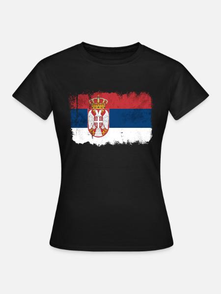 Serbien Flagge - Frauen T-Shirt - Schwarz
