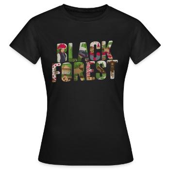 Black Forest - Schwarzwald - Frauen T-Shirt - Schwarz - Vorne - AI Model Female 172 dark (172cm)